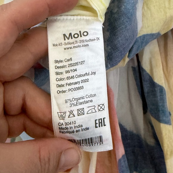 Molo Dress in Colorful Joy Size 3T/4T floral cotton dress Carli Dress - Picture 5 of 5